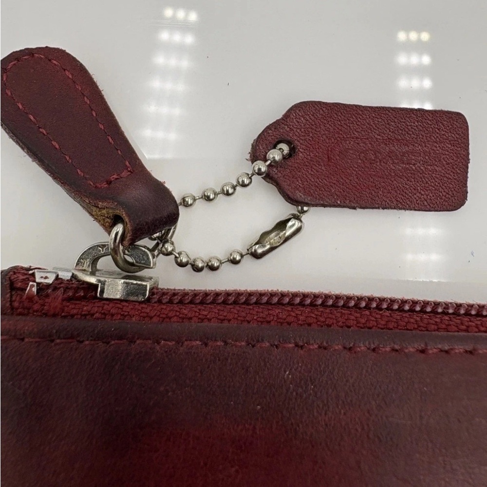 Vintage Coach Flat Card Wallet Skinny Case Red Glovetanned Leather - Picture 5 of 12